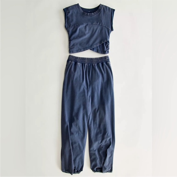 Free People Movement Hot Shot Crossover Set Navy Size M - Picture 5 of 11